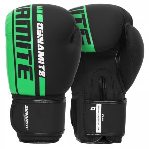 Dynamite Kickboxing Boxing Gloves - Black/Green - 14 OZ
