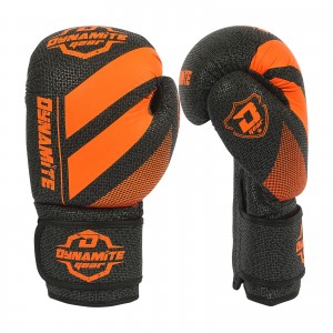 Punching Bag Dynamite Kickboxing Boxing Gloves - Matt Black/Orange 12oz