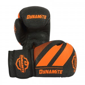 Punching Bag Dynamite Kickboxing Boxing Gloves - Matt Black/Orange 12oz